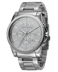 A stalwart, monochromatic watch by AX Armani Exchange. A stalwart, monochromatic watch by AX Armani Exchange.