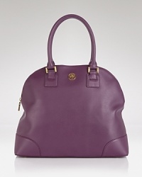 Round out your accessories portfolio with this satchel from Tory Burch. Crafted from leather with a ladylike dome shape, it's polished look instantly takes your style uptown. Round out your accessories portfolio with this satchel from Tory Burch. Crafted from leather with a ladylike dome shape, it's polished look instantly takes your style uptown.