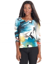 A pretty watercolor print makes this petite top from Style&co. pop! Wear with your favorite denim for a cool weekend look. A pretty watercolor print makes this petite top from Style&co. pop! Wear with your favorite denim for a cool weekend look.