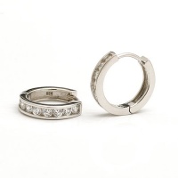 1 Carat Sterling Silver 15mm CZ Hoop Earrings 1 Carat Sterling Silver 15mm CZ Hoop Earrings