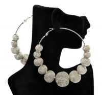 Basketball Wives POParazzi Inspired Silver Mesh Ball Earrings Basketball Wives POParazzi Inspired Silver Mesh Ball Earrings