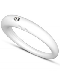 Stackable style with a hint of sparkle! DUEPUNTI's unique ring is crafted from sky white-colored silicone with a round-cut diamond accent. Set in silver. Ring Size Small (4-6), Medium (6-1/2-8) and Large (8-1/2-10) Stackable style with a hint of sparkle! DUEPUNTI's unique ring is crafted from sky white-colored silicone with a round-cut diamond accent. Set in silver. Ring Size Small (4-6), Medium (6-1/2-8) and Large (8-1/2-10)