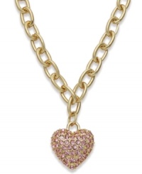 Accessorize to your heart's desire. Charter Club's adorable heart pendant features pretty pink crystals in gold tone mixed metal. Approximate length: 16-1/2 inches + 3-inch extender. Approximate drop: 1 inch. Item comes packaged in a signature box. Accessorize to your heart's desire. Charter Club's adorable heart pendant features pretty pink crystals in gold tone mixed metal. Approximate length: 16-1/2 inches + 3-inch extender. Approximate drop: 1 inch. Item comes packaged in a signature box.