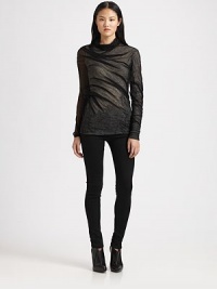 Asymmetrically draped wraps of sheer fabric stretch over a contrasting, one-shoulder blouse, adding a dash dimension to this contemporary must-have. Sheer cowlneck overlayBoatneck lining with single long sleeve50% cotton/44% wool/5% nylon/1% LycraDry cleanMade in ItalyModel shown is 5'10 (177cm) wearing US size X-Small/Small. Asymmetrically draped wraps of sheer fabric stretch over a contrasting, one-shoulder blouse, adding a dash dimension to this contemporary must-have. Sheer cowlneck overlayBoatneck lining with single long sleeve50% cotton/44% wool/5% nylon/1% LycraDry cleanMade in ItalyModel shown is 5'10 (177cm) wearing US size X-Small/Small.