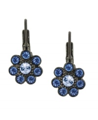 Stunning sapphire-hued crystal beads have an eye-catching effect for 2028's leverback earrings. Crafted in hematite tone mixed metal. Approximate drop: 1/2 inch. Stunning sapphire-hued crystal beads have an eye-catching effect for 2028's leverback earrings. Crafted in hematite tone mixed metal. Approximate drop: 1/2 inch.