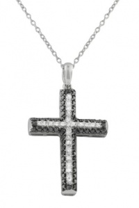 Effy Jewlery 14K Gold Black and White Diamond Cross Pendant, .59 TCW Effy Jewlery 14K Gold Black and White Diamond Cross Pendant, .59 TCW