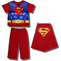 Superman Abs of Steel short-sleeve pajamas with cape for toddler boys - 2T Superman Abs of Steel short-sleeve pajamas with cape for toddler boys - 2T
