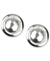 Cute as a button, these brushed earrings from Jones New York help your style come full circle. Crafted in brushed and worn silver tone mixed metal. Clip-on backing for non-pierced ears. Approximate diameter: 1 inch.