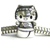 Queenberry Sterling Silver Kitty Cat Clear Cz Bead For Pandora Troll Chamilia Biagi European Charm Bracelets Queenberry Sterling Silver Kitty Cat Clear Cz Bead For Pandora Troll Chamilia Biagi European Charm Bracelets