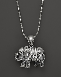 A friendly elephant dangles from a sterling silver ball chain on this everyday necklace from Lagos. A friendly elephant dangles from a sterling silver ball chain on this everyday necklace from Lagos.