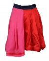 Preen Line Womens Chloe Colorblock Pleat Asymmetrical Silk Skirt