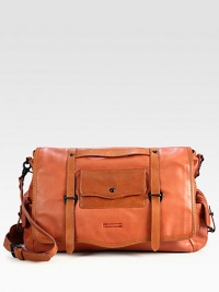 Rich, refined leather in a thoughtfully designed bag with places for all your work-day essentials.Flap closureAdjustable shoulder strapExterior, interior pocketsFully linedLeather16W x 11H x 5DImported Rich, refined leather in a thoughtfully designed bag with places for all your work-day essentials.Flap closureAdjustable shoulder strapExterior, interior pocketsFully linedLeather16W x 11H x 5DImported