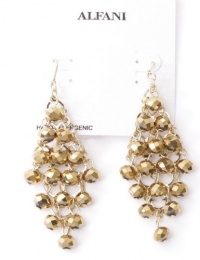 Alfani Gold Tone Metallic Coated Glass Chandelier Fashion Dangle Earrings