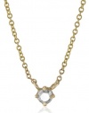 Mizuki 14k White Rose Cut Diamond Bezel Necklace, 16