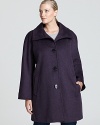 Make a seamless transition to cooler weather with this elegantly structured Ellen Tracy Plus coat crafted in soft wool.