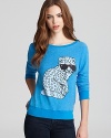 An adorable jaguar kitty sporting shades adds a whimsical touch to this fun-to-wear WILDFOX sweatshirt.