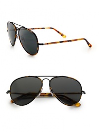 An all-time favorite shape, crafted in lightweight metal. Available in brown frames with grey lenses.Metal100% UV ProtectionImported An all-time favorite shape, crafted in lightweight metal. Available in brown frames with grey lenses.Metal100% UV ProtectionImported