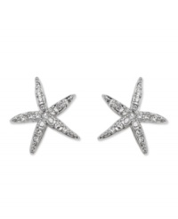Seaside style with a hint of sparkle. Make a splash in Swarovski's pretty starfish stud earrings. Set in silver tone mixed metal with round-cut clear crystals. Approximate diameter: 1-1/4 inches.