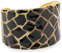 Kenneth Jay Lane Beige and Black Animal Print Cuff Bracelets Kenneth Jay Lane Beige and Black Animal Print Cuff Bracelets