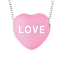 Sweetheart Jewelry Sterling Silver 17mm Strawberry Enamel Sweethearts Love Heart Pendant Necklace Sweetheart Jewelry Sterling Silver 17mm Strawberry Enamel Sweethearts Love Heart Pendant Necklace