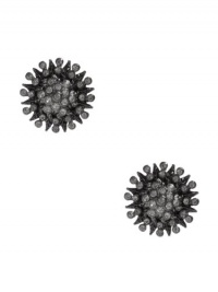 GUESS Hematite-Tone Starburst Button Earrings GUESS Hematite-Tone Starburst Button Earrings