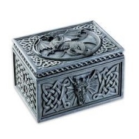 Dragon Celtic Jewelry Box Collectible Tribal Container Sculpture Dragon Celtic Jewelry Box Collectible Tribal Container Sculpture