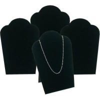 4 Black Velvet Padded Necklace Pendant Display Bust Easels 5.25 4 Black Velvet Padded Necklace Pendant Display Bust Easels 5.25