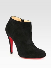 Lifted by a self-covered heel, soft suede shapes a sophisticated, side-zip ankle boot. Self-covered heel, 4 (100mm)Suede upperSide zipperLeather liningSignature red leather solePadded insoleMade in ItalyOUR FIT MODEL RECOMMENDS ordering true size. Lifted by a self-covered heel, soft suede shapes a sophisticated, side-zip ankle boot. Self-covered heel, 4 (100mm)Suede upperSide zipperLeather liningSignature red leather solePadded insoleMade in ItalyOUR FIT MODEL RECOMMENDS ordering true size.