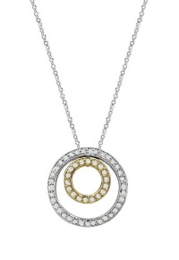 Effy Jewlery Balissima Silver & Gold Diamond Circle Pendant, .26 TCW Effy Jewlery Balissima Silver & Gold Diamond Circle Pendant, .26 TCW