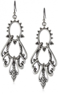 Lucky Brand Silver-Tone Openwork Swing Hoop Earrings Lucky Brand Silver-Tone Openwork Swing Hoop Earrings