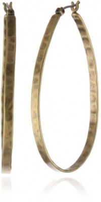 Lucky Brand Medium Gold-Tone Oblong Hoop Earrings Lucky Brand Medium Gold-Tone Oblong Hoop Earrings