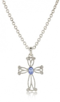 The Vatican Library Collection Silver-Tone Sapphire-Tone Cross Necklace