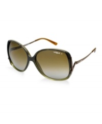 Brilliant style. Better function. This runway-inspired oversized butterfly shape in havana and olive features brown, gradient, polarized lenses. Look hot and see even better. Brilliant style. Better function. This runway-inspired oversized butterfly shape in havana and olive features brown, gradient, polarized lenses. Look hot and see even better.