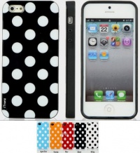 iTronz Black iPhone 5 Polka Dot Case for Apple Soft Gel TPU Material iTronz Black iPhone 5 Polka Dot Case for Apple Soft Gel TPU Material
