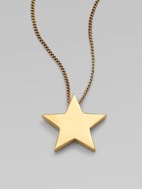 Shoot for the stars in this charming goldtone pendant on a link chain. Goldtone brassLength, about 10.6Pendant size, about 1Lobster clasp closureMade in Italy