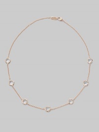 From the Ippolita Rosé Collection. Clear quartz stations grace a delicate rose goldplated chain.Clear quartz An alloy of 18K gold and sterling silver plated with 18K rose gold Length, about 16 - 18 Lobster clasp closure Imported From the Ippolita Rosé Collection. Clear quartz stations grace a delicate rose goldplated chain.Clear quartz An alloy of 18K gold and sterling silver plated with 18K rose gold Length, about 16 - 18 Lobster clasp closure Imported