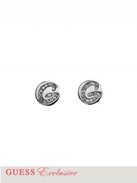 GUESS Silver-Tone Round Post Earrings, SILVER