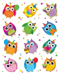 Celebrate with Colorful Owls Shape Stickers Celebrate with Colorful Owls Shape Stickers