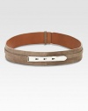 This supple suede design is fastened with a sleek palladium bar buckle.About 1¾ wideLeatherMade in Italy
