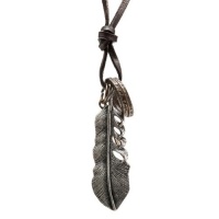 Vintage Holy Feathers Men's Pendant Leather Chain Cross Necklace Vintage Holy Feathers Men's Pendant Leather Chain Cross Necklace