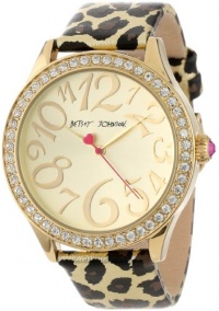 Betsey Johnson Women's BJ00131-10 Analog Metallic Leopard Printed Strap Watch Betsey Johnson Women's BJ00131-10 Analog Metallic Leopard Printed Strap Watch
