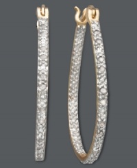 Add a little drama to the ordinary ensemble. Victoria Townsend's amped-up hoops feature dozens of round-cut diamonds (1/4 ct. t.w.) set in 18k gold over sterling silver. Approximate diameter: 1-1/3 inches. Add a little drama to the ordinary ensemble. Victoria Townsend's amped-up hoops feature dozens of round-cut diamonds (1/4 ct. t.w.) set in 18k gold over sterling silver. Approximate diameter: 1-1/3 inches.