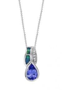 Effy Jewlery 14K White Gold Tanzanite & Diamond Pendant 1.32 TCW Effy Jewlery 14K White Gold Tanzanite & Diamond Pendant 1.32 TCW
