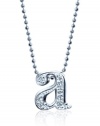 Alex Woo Little Letters Diamond and 14k White Gold Letter A Pendant Necklace, 16