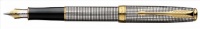 Parker Sonnet Sterling Ciselé Medium Point Fountain Pen with Golden Trim, Silver (1743551) Parker Sonnet Sterling Ciselé Medium Point Fountain Pen with Golden Trim, Silver (1743551)
