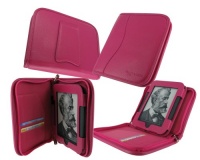 rooCASE Executive Leather Portfolio (Magenta) Case Cover with Stand for Barnes and Noble Nook Simple Touch / Nook Simple Touch with Glow Light (NOT Compatible with NOOK HD)