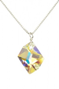 Sterling Silver Swarovski Elements Crystal Aurora Borealis Cosmic Pendant Necklace, 18 Sterling Silver Swarovski Elements Crystal Aurora Borealis Cosmic Pendant Necklace, 18