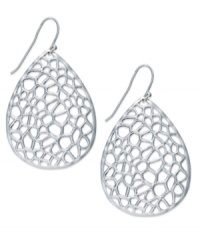 Intricate elegance. Touch of Silver's earrings are crafted in silver-plated brass with a filigree design for a pattern that's pleasing to the eye. Approximate length: 1-1/3 inches. Approximate width: 1 inch. Intricate elegance. Touch of Silver's earrings are crafted in silver-plated brass with a filigree design for a pattern that's pleasing to the eye. Approximate length: 1-1/3 inches. Approximate width: 1 inch.
