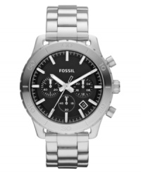 This Keaton collection watch from Fossil features a classic chronograph design with a striking black dial. This Keaton collection watch from Fossil features a classic chronograph design with a striking black dial.
