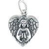 Angel Wings Guardian Angel 3D Heart Vintage Style 925 Sterling Silver Traditional Charm or Pendant